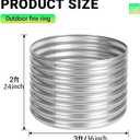 Toolterritary 36 inch Fire Pit Ring, Galvanized Fire Ring 2ft high, Wood Burning Fire Pits Ring, Outdoor Fireplace Height 24 Inch, Round Camp Fire Ring, Bonfire Pit for Camping, Backyard (3x3x2FT)