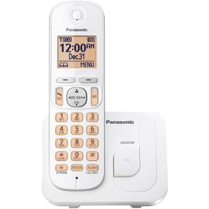 Panasonic Cordless Phone, 1.6" Backlit Display, Call Block, Speakerphone, 10 Hours Talk Time, 1 Handset  KXTGC200W (White)