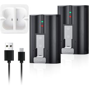 2-Pack 6040mAh Ring Battery Replacement Battery with Charger Station for Ring-Doorbell Camera 2/3/4, Spotlight Camera and Stick Up Cam, Rechargeable Upgraded Li-ion Batteries 3.65V