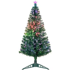 5FT Fiber Optic Green Christmas Tree Artificial Tree with Stand,Pre-lit Full Xmas Tree with Top Star Perfect for Indoor Holiday Decoration