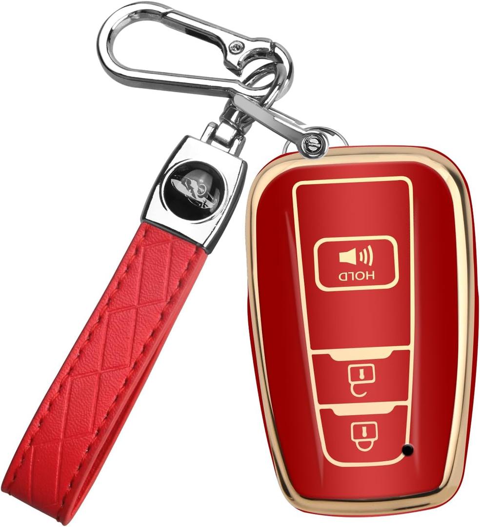 MILD EAST for Toyota 4Runner Key Fob Cover with Keychain Compatible with 2016-2024 RAV4 Camry Prius Prado Highlander Avalon