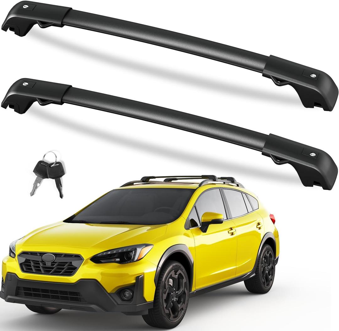 FengYu 300lb Roof Rack Cross Bars Compatible with Subaru Crosstrek 2018-2023 & Impreza 2017-2023, Heavy Duty Lockable Aluminum Roof Rails Crossbars Cargo Bars Canoe Rooftop Black Carrier Luggage