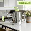 34oz/1000ml Watering Can Indoor Plants with Long Spout, Plant Watering Can for Ergonomic Handle, Rust-Resistant & Durable 304 Stainless Steel, Office & Home