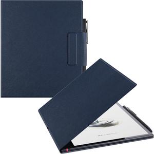 BOZHUORUI Magnetic Case for Boox Note Air 5 C Tablet ePaper (10.3",2025 Released) | Pen Buckle Design | with Auto Sleep/Wake | Thin & Light | PU Leather Cover (Dark Blue)