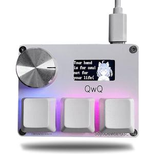 BTXETUEL SayoDevice OSU O3C Rapid Trigger Hall Switches Magnetic Linear Switches Keyboard with Knob and Screen, Copy Paste, Shotcut, Macro Hotswap Mini Keypad. (white)