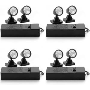 Roowest 4 Packs Christmas Village Spot Lights Indoor LED Spotlights Mini Display Lights Accessory Cord for Christmas Village House Decorations Craft Lamp Microscopic Plants and Lighting