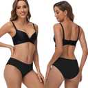 LYYTHAVON Womens Underwear Cotton Panties Lace Soft Hipster Panty Ladies Stretch Full Briefs 5 Pack (Black, XXL)