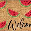 Welcome Mats for Front Door Entry Welcome Watermelon Fruit Non Slip Rubber Mat for Home Indoor Farmhouse Funny Kitchen Rugs Patio Greeting Front Porch Rugs 16x24 Inch