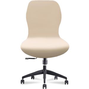 Deisy Dee Velvet Stretch Armless Office Chair Covers - Colorful Stretch Slipcover for Desk Chairs (Khaki)
