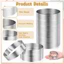 24 Pcs Tart Ring Round Stainless Steel 3.15 Inches and 2.36 Inches Perforated Tart Ring, Metal Pastry Mold Heat-Resistant Perforated Cake Mousse Rings Small Fruit Tarte Crust Tools for Baking