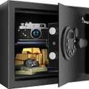 Bonsaii Safe, 0.6 Cubic Safe Box with Electronic Keypad, Removable Shelf, for Valuables Jewelry and Documents in Home, Hotel, or Business, 9.84" x 13.78" x 9.84" Inches, SF002