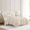 Martha Stewart - Queen Quilt Set with Shams, Cotton, Reversible