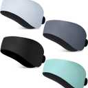 Lunmon 4 Pieces Swimming Headbands Waterproof Safety Earplugs for Adults Colorful Water Headbands Adjustable Swimming Ear Band Protectors for Pool Surfing Diving Showering Water Sports(Dark Color)