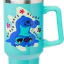 Silver Buffalo Disney Lilo and Stitch Aloha No Bad Days Chillin Stainless Steel Tumbler with Handle and Straw, Fits in Standard Cup Holder, 40 Ounces