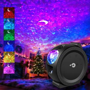 Children Gift Galaxy Projector Star Night Light - 3-in-1 Moon Star Aurora Projector for Bedroom, Clap-Activated Music Sync,14M Colors, Nursery & Adult Sleep Aid (No Music/Alexa)