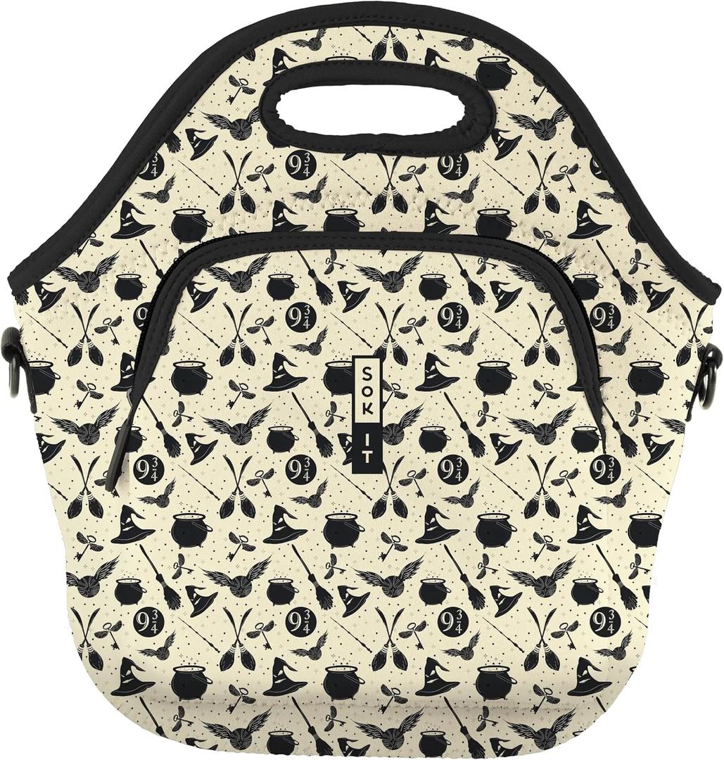 Sok It LunchTote Zippered Bag Insulated Neoprene Caddy (Wizard's Walk, X-Large 6.5 Quart Lunch Tote)
