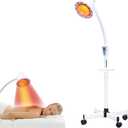 LHCYLDQ Infrared Light,275W Red Near Infrared Heat Lamp for Relieve Joint Pain and Muscle Aches,Adjustable Red Light Standing Lamp Set(White) 