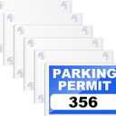 Thenshop 6 Pcs Parking Permit Holder Clear Parking Pass Sticker Holder for Car Windshield PVC Removable Sun Protection Tag Pouch Pocket with 24 Pcs Strong Suction Cups for Car Window, 8.7 x 5.9 Inch