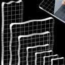 7 Pieces FIVEIZERO Acrylic Stamp Block, Assorted Sizes Clear Stamping Blocks Tools with Grid Lines for Scrapbooking Crafts Card Making and Decorative DIY Essential Stamping Tool(Lace Edge)