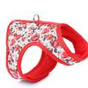 Mile High Life | Easy Get on Air Mesh Vest Harness | Spring Floral Collection | Adjustable Easy Closures Both Neck and Chest |20 lbs Small Dogs & Cats | Red Rose | XS Chest Size (14"-16")