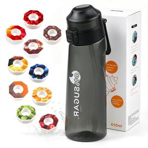 FLRWDJL Air Scent Water Bottle With 10 Flavour Pods Tritan Scented Water Cup 700ML BPA Free Water Bottles for Men Woman Sports School Gym Hiking Travelling