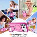Compatible with iPhone 17 Pro Max Case with Ring Stand,Magenta