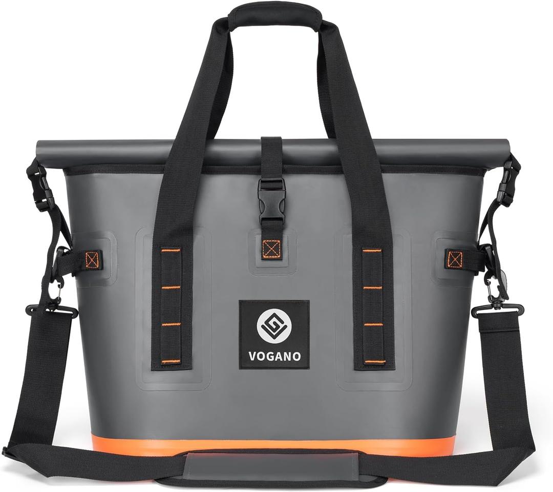 40 Can Soft Cooler Bag - Insulated Leak-Proof Large Cooler Bag with Roll-Top Waterproof Seal | Portable Ice Chest for Camping, Beach, Travel, Picnics | 24HR Cold Retention (Dark Grey)