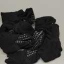 AURUZA Grip Socks for Women Men Pilates Grip Socks Non Slip Yoga Sock with Grips for Barre Barefoot Hospital Grippy Sock (Medium, 6 Pairs-6 Pairs of Black)