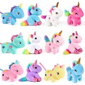 12Pcs Mini Plush Unicorn Stuffed Animals Unicorn Party Favors Bulk Toys Assortment 4.8" Inch Keychain Goodie Bag Stocking Stuffers Fillers Kid Girl Birthday Gift Carnival Prize, Unicorns Party Favors