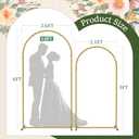 Metal Arch Backdrop Stand 2 Set (6FT/5FT), Gold Wedding Arch Frame, Balloon Arch Stand for Wedding, Baby Shower, Birthday, Ceremony, Party Decor
