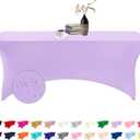 Spandex 6ft Waterproof Table Cover for Party,Wedding, Banquet, and Events(Lavender) (72"x30"(Rectangular))