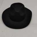 Womens Western Cowboy Hats Studded Pinched Western Cowgirl Hats Wide Brim Fedoras Hat (Size:Medium) (Black)