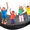 Climbing Cargo Net for Kids - Double Layers Heavy Duty Playground Safety Net, Outdoor Climbing Net for Treehouse Accessories, Backyard, Jungle Obstacle Training & Adventure(9.8x19.6ft),Black
