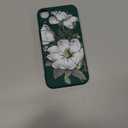 for iPhone 13 Mini Case Fashion Flower Pattern Slim Liquid Silicone Dropproof for iPhone 13 Mini Phone Cover 5.4 inch-Cotton Green