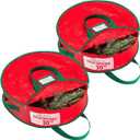 Handy Laundry Christmas Wreath Storage Bag - 2-PACK Durable, Tarp Material, Zipper, Sturdy Carry Handle, Dust, Pest Protection - Ideal Home, Garage Organization for Holiday Wreath Decoration (30")