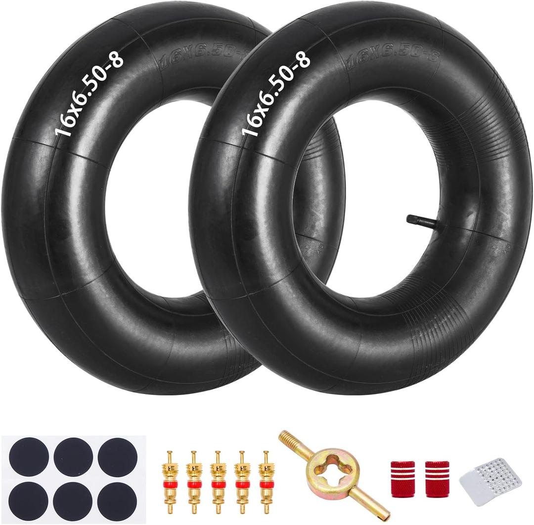 16x6.50/7.50-8 16x650/750-8 Inner Tube With Straight Valve Stem Compatible for Lawn Mower, Golf Cart, Snow throwers, ATV, Wheelbarrows