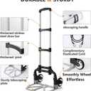 Folding Hand Truck Aluminum Portable Folding Hand Cart 180lbs Capacity Hand Cart and Dolly Ideal for Home, Auto, Office,Travel Use,Black