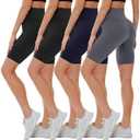CAMPSNAIL 2 Pack Biker Shorts for Women High Waist - 5"/8" Tummy Control Soft Athletic Yoga Workout Running Gym Shorts, Black and Grey, XL
