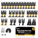 TOLESA 36 PCS Titanium Oscillating Tool Blades Kit, Multi-Purpose Set CR-V& Bi-Metal Oscillating Saw Blades for Wood, Metal, Wood, Plastic