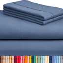LuxClub 4 PC Queen Sheet Set, Breathable Luxury Bed Sheets, Deep Pockets 18" Wrinkle Free Cooling Sheets Machine Washable Hotel Bedding Silky Soft - Oxford Queen