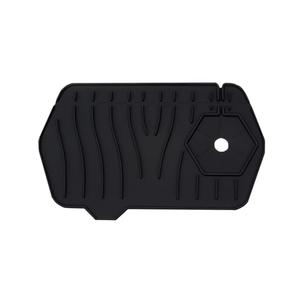 WILAOIYOOU Kitchen Sink Splash pad, Silicone with Slope Design and Drainage, Multi-Purpose Sink Drain pad for Kitchen and Bathroom. (Unilateral Black)