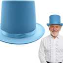 Nicky Bigs Novelties Adult Satin Top Hat Magician Gentleman Roaring 20s Tuxedo Formal Costume (Light Blue)
