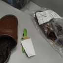 Genuine Leather Slippers for Women Men, Fuzzy Bedroom House Slippers (Brown, L)