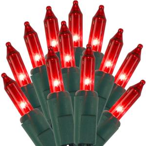 Red Valentines String Lights, 100 Count, Incandescent Mini Christmas Lights, Connectable Xmas Tree Light for Indoor Outdoor Garland Birthday Holiday Wedding Festival Party