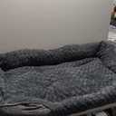 INVENHO Large Dog Bed for Large Medium Small Dogs, Rectangle Washable Orthopedic Dog Bed, Soft Calming Sleeping Puppy Bed Durable Pet Cuddler with Anti-Slip Bottom L(30"x24"x9") (Grey)