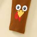 Thanksgiving Girl Outfit Cute Bow Dress Top + Turkey Leggings Fall Clothes 3-8 Years (6-7 Years, Light Brown)
