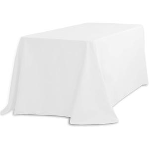 7 Pcs Rectangle Tablecloth (90” x 120”) Long, Polyester, Reusable Table Cover | Party, Event, Banquet, Thanksgiving, Christmas Use | Stain & Wrinkle Resistant (White)