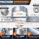 Yingsee-fty 20Pack Fence Post Bracket,2-3/8" Galvanized Pipe Grip Tie,Steel to Wood Fence Brackets,Metal Fence Brackets for Metal Posts Bracket (with Screws)