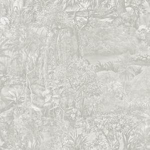 Tempaper Grey Jungle Toile Removable Peel and Stick Wallpaper, 20.5 in X 16.5 ft, Made in The USA