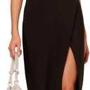 Adrianna Papell Rhinestone Rosette Halter Midi Sheath Dress (Black, 16)